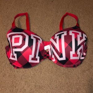 PINK Plaid Bra